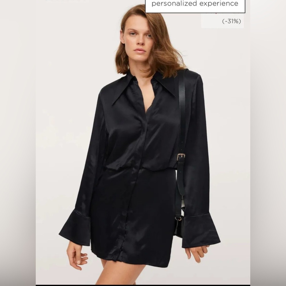 Elegant Black Satin Blouse